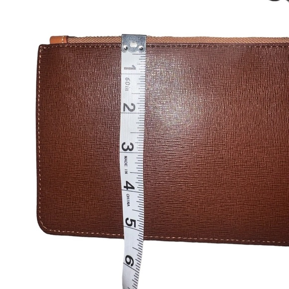 {NWOT Dooney & Bourke Saffiano Leather Zip Wristlet Wallet in Brown} - Picture 9 of 10